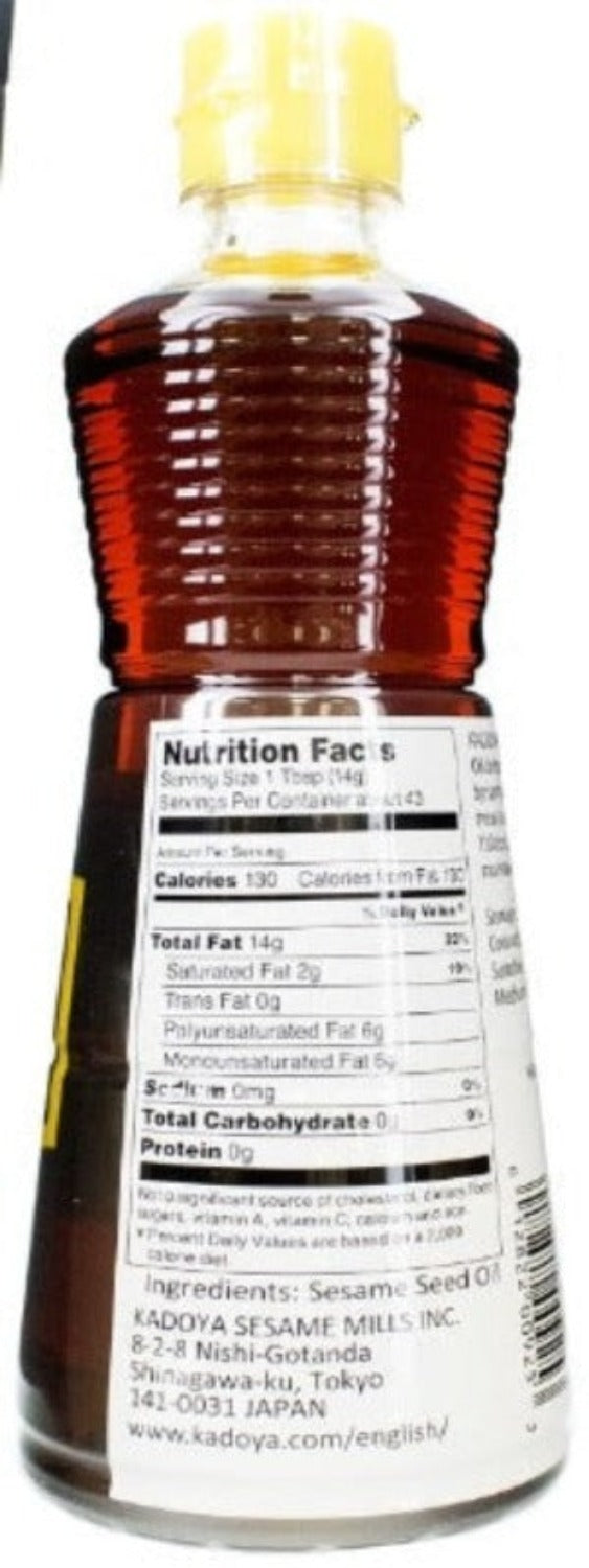 Roasted Sesame Oil - Kadoya Brand 22.1 Fluid Oz Bottle