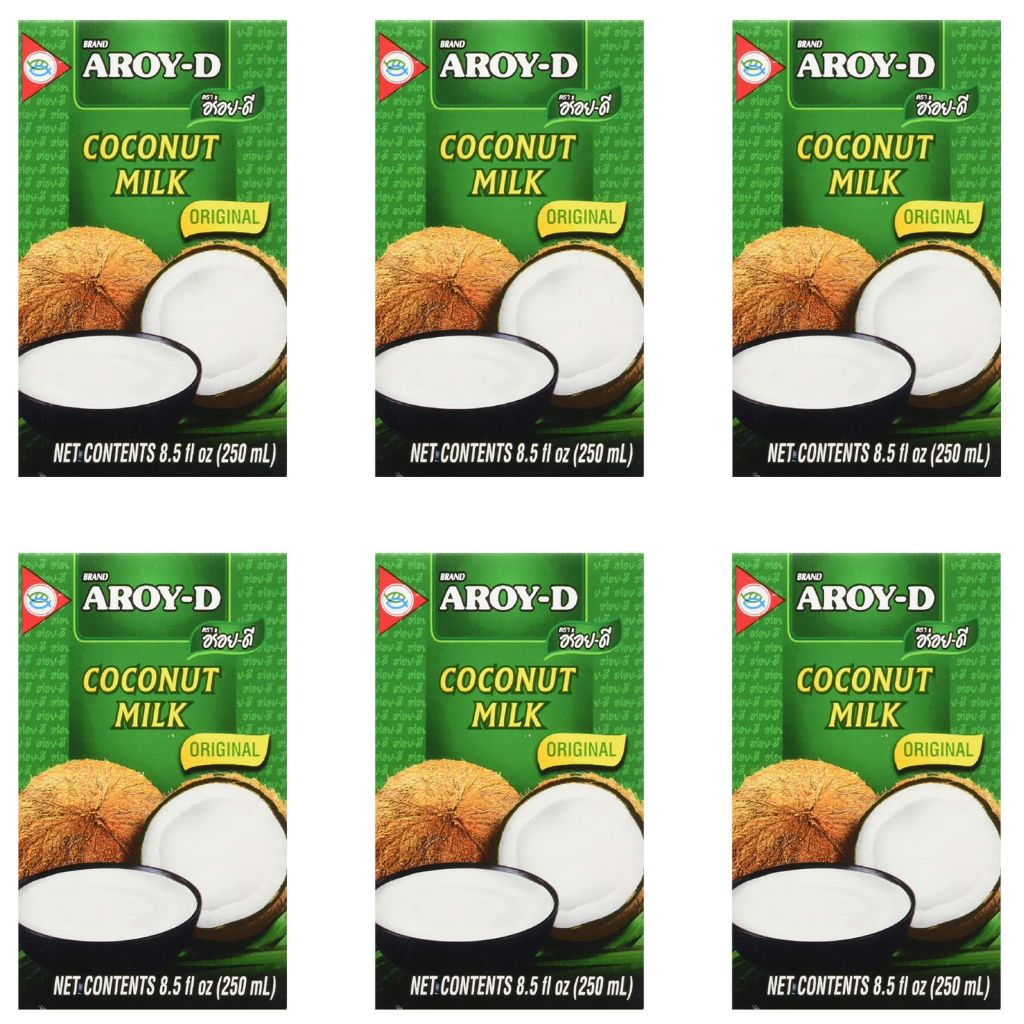 Aroy-D Coconut Milk 8.5 Fluid Ounce pack of 6 Cartons