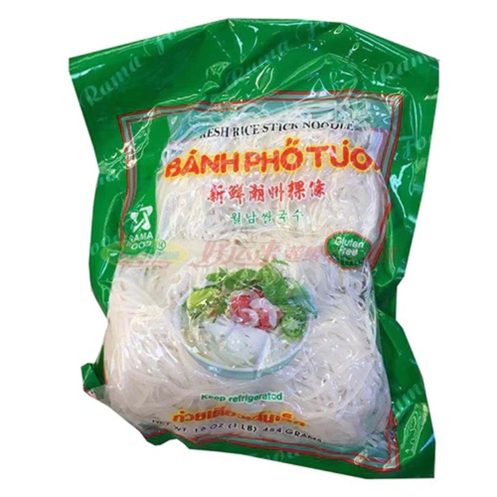 Fresh Rice Stick Noodles 1lb Bag Banh Pho Tuoi Brand