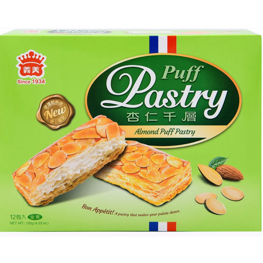 Puff Pastry Almond Flavor 12 Individually Wrapped Snacks Per Box