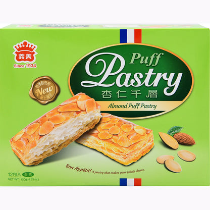 Puff Pastry Almond Flavor 12 Individually Wrapped Snacks Per Box